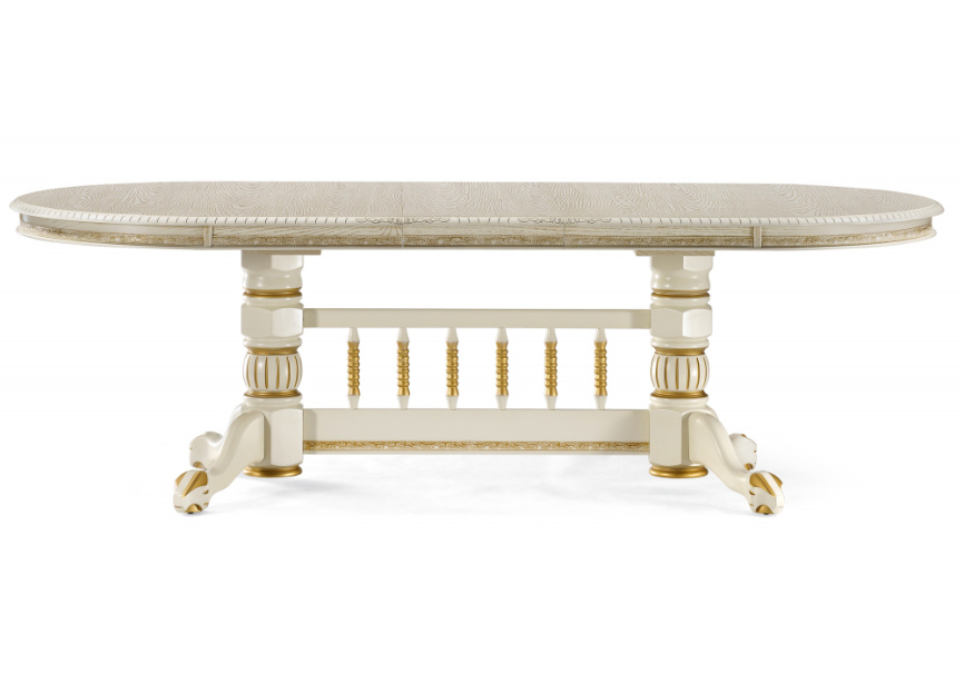 Стол деревянный Кантри крем с золотой патиной фото 5