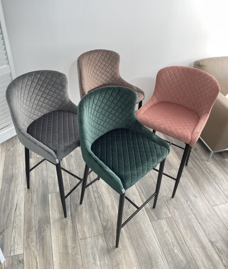 Полубарный стул ARTEMIS BLUVEL-52 PINK (H=65cm), велюр М-City фото 3