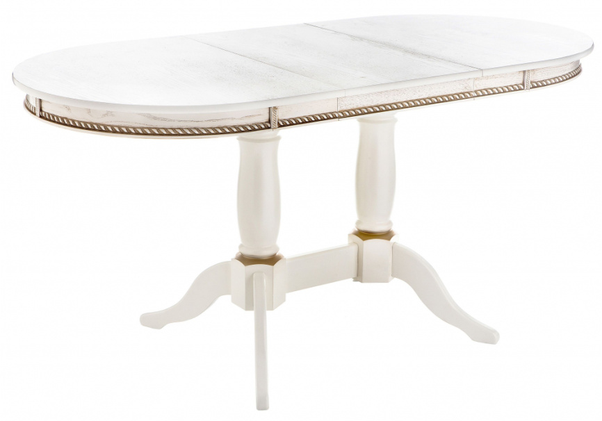 Стол деревянный Кантри 120 молочный / золотая патина фото 2