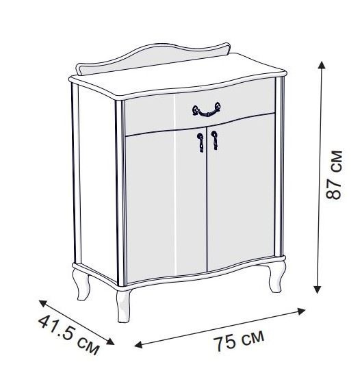 Комод "Джульетта" с распашными дверцами (дуб шампань) Вис фото 3