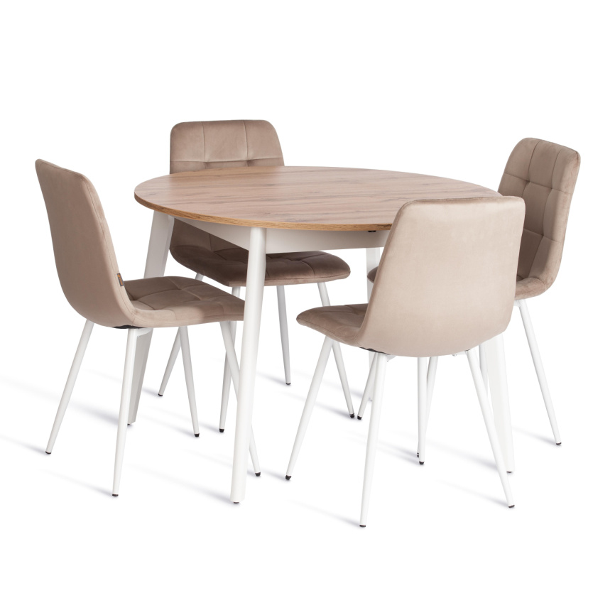 Стул CHILLY (mod. JSC-220) Велюр/металл , 44,5х52,5х88 см, Beige (бежевый) HLR8 / белый фото 8