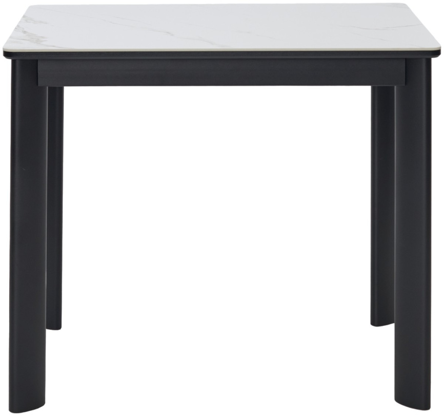 Стол ТЕТ-А-ТЕТ 90 цвет Белый мрамор, керамика / Черный каркас фото 8