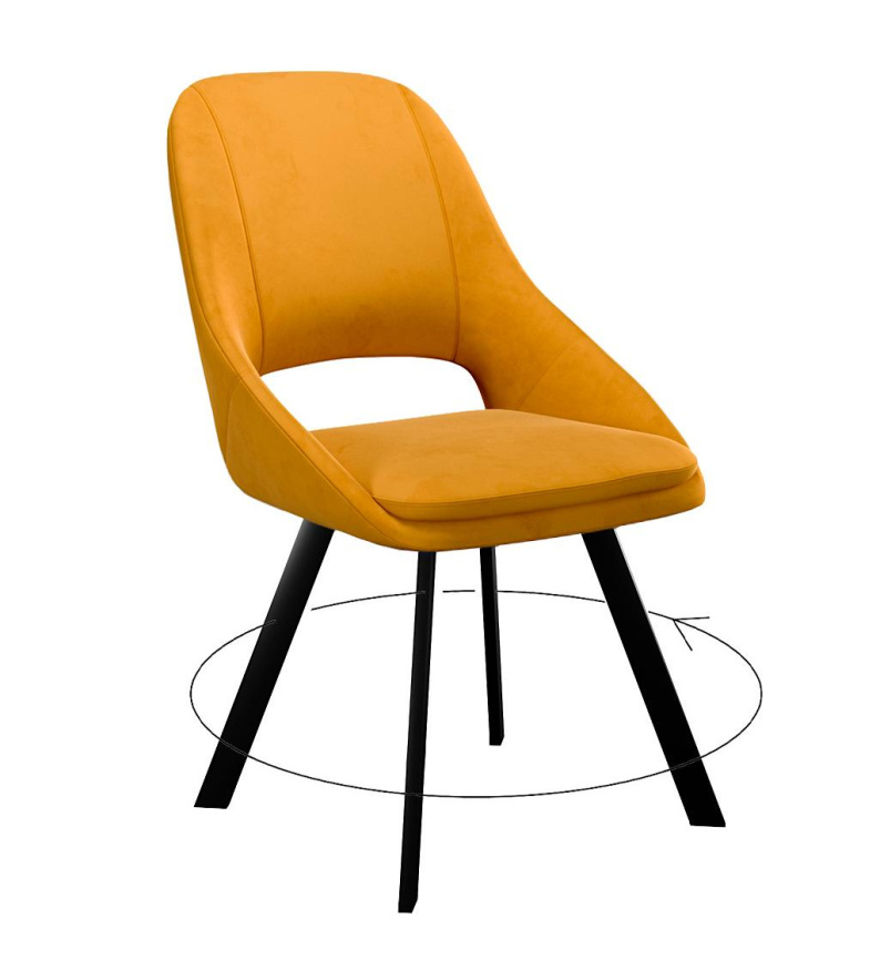 Стул DikLine 247 поворотный, Z280 апельсин, ножки черные фото 1