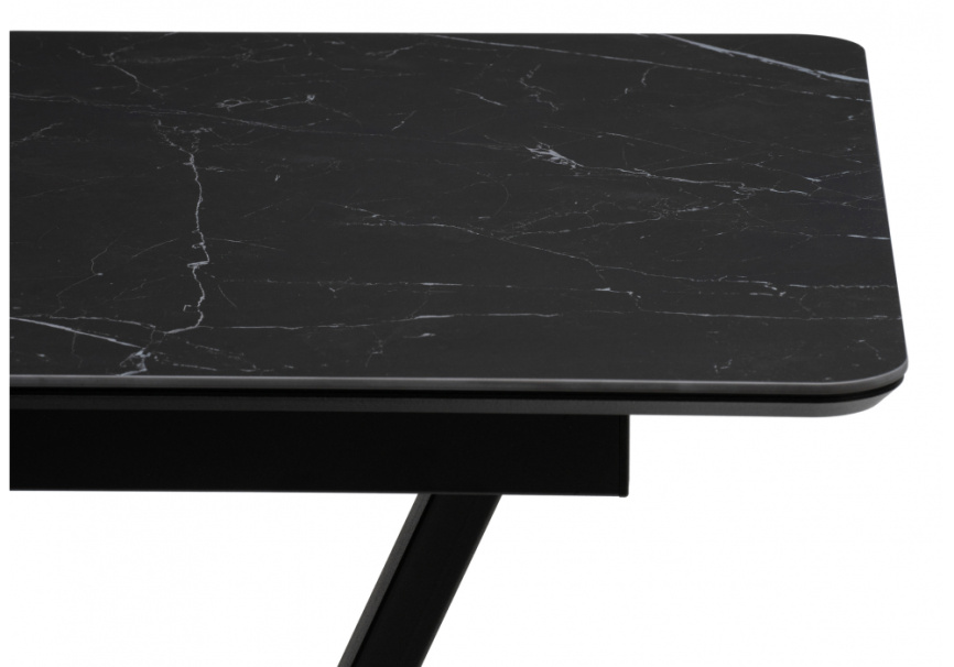 Керамический стол Бугун 120(160)х80х77 черный мрамор / черный фото 8