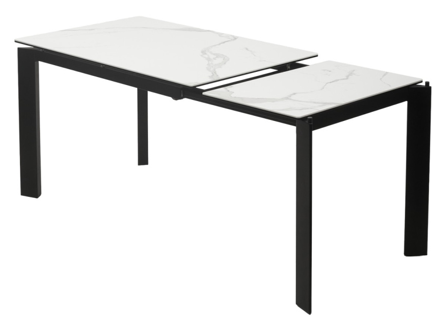 Стол CORNER 120 HIGH GLOSS STATUARIO керамика, стекло/ черный каркас, ®DISAUR фото 3