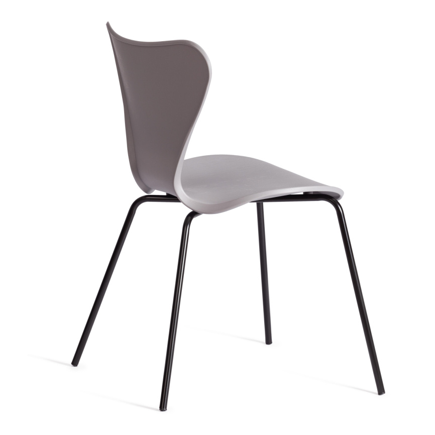 Стул Якобсен/Jacobsen (мод.DC 102-1) пластик/металл, 45х54.5х80см, серый/черный  фото 3