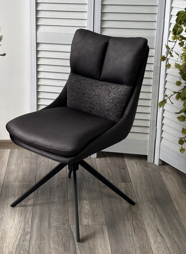 Стул ЛЕРОЙ (LEROY) 360 град. поворот, цвет СЕРЫЙ Maison 99# / OTE COBBLE 457 / черный, ®DISAUR фото 6