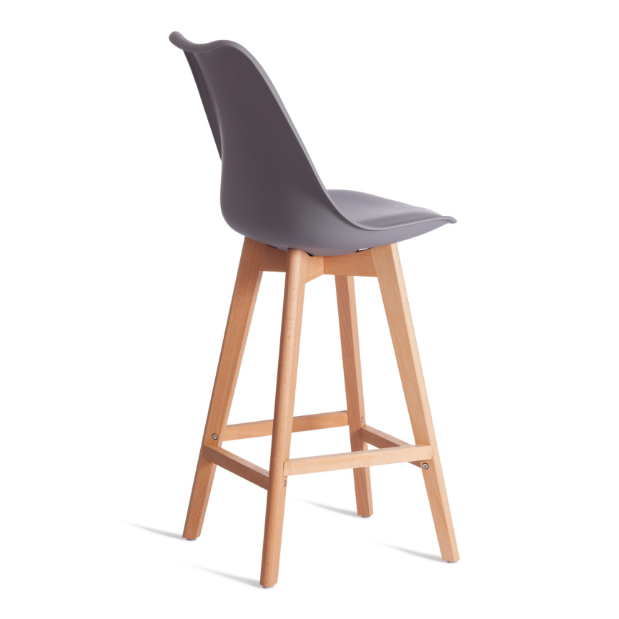 Стул барный TULIP BAR (mod. C1014H-1) / 1 шт. в упаковке пластик/дерево, 42 х 47,5 х 104 см, Grey (с фото 2