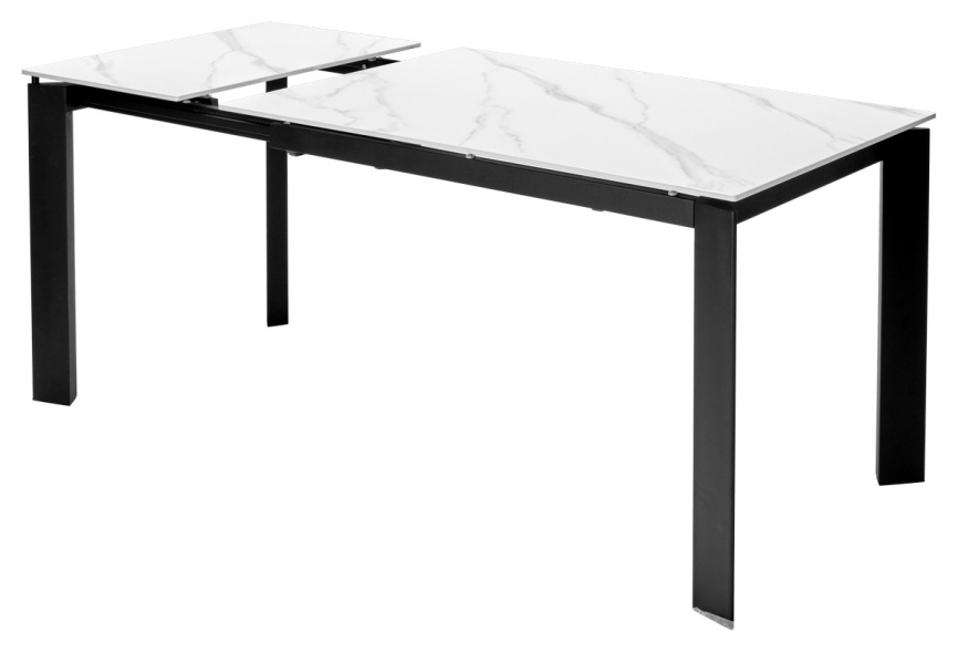 Стол CORNER 120 MATT WHITE MARBLE SOLID CERAMIC / BLACK, ®DISAUR фото 6