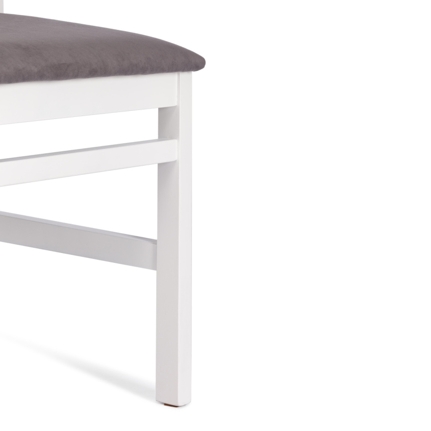 Стул Свиден/Sweden Многослойный березовый шпон, white/велюр серый фото 8