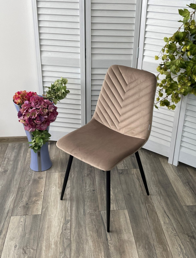 Стул DUKE BLUVEL-40 BEIGE, велюр / черный каркас М-City фото 5