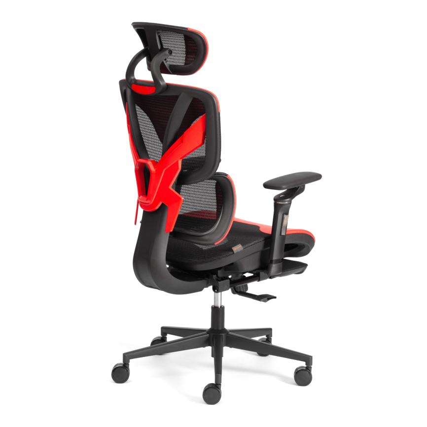 Кресло KingCobra иск. кожа / сетка, черный / красный, 70х70х125 см фото 21