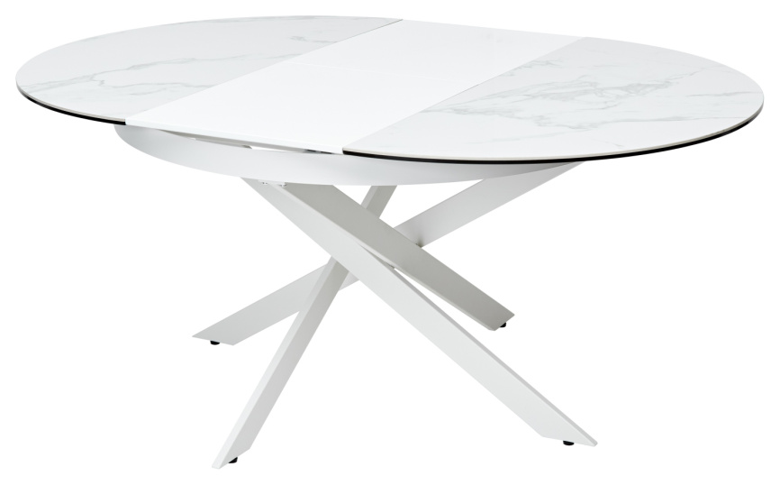 Стол TRENTO 120 HIGH GLOSS STATUARIO Белый мрамор глянцевый, керамика/ белый каркас, ®DISAUR фото 5