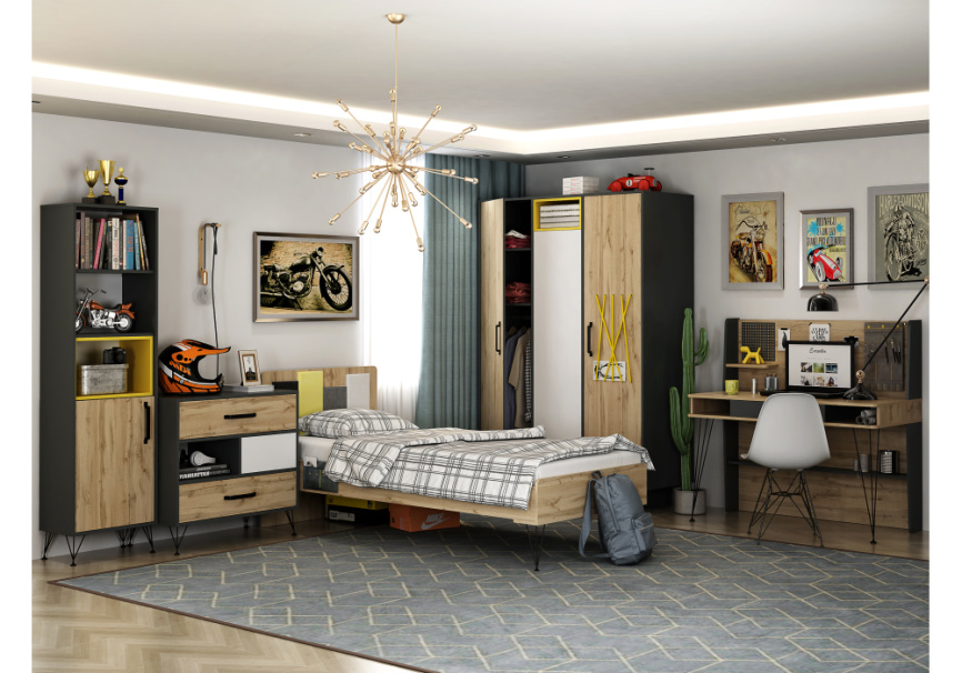 Компьютерный стол Нобира антрацит / дуб ирландский фото 3