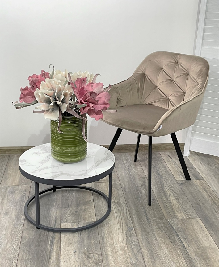 Стул GALE 360 град. поворот. BLUVEL-40 BEIGE, велюр/ черный каркас, М-City фото 6