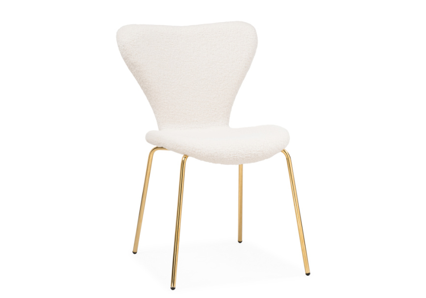 Стул на металлокаркасе Solo white / gold фото 2