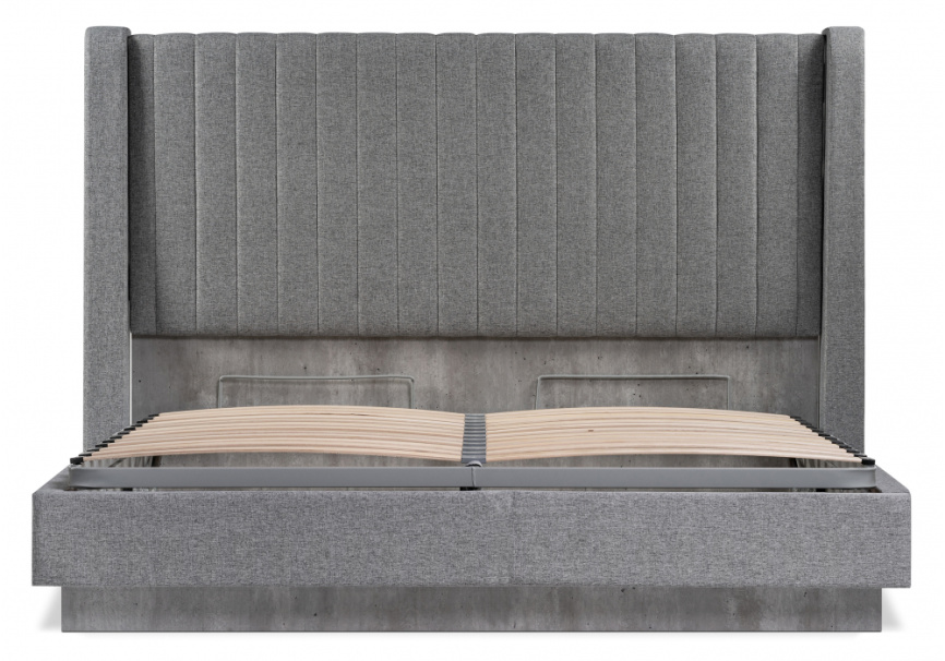 Кровать Tulip 160х200 с ПМ метрополитан грей / белая матовая фото 6