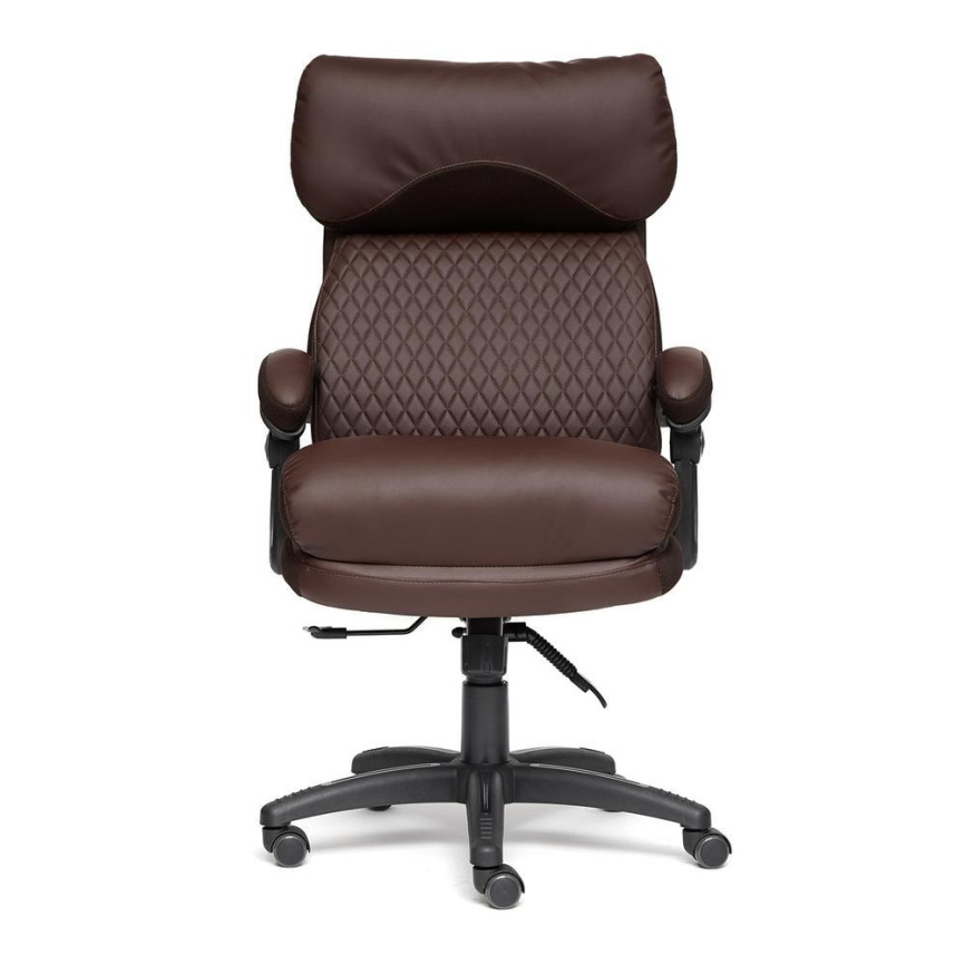 Кресло CHIEF кож/зам/ткань, коричневый/коричневый стеганный, 36-36/36-36 стеганный/24 фото 4