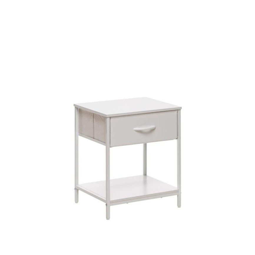 Тумба прикроватная "Линкс" с 1 ящиком и полкой (каркас Белый / ящики Белый) фото 3