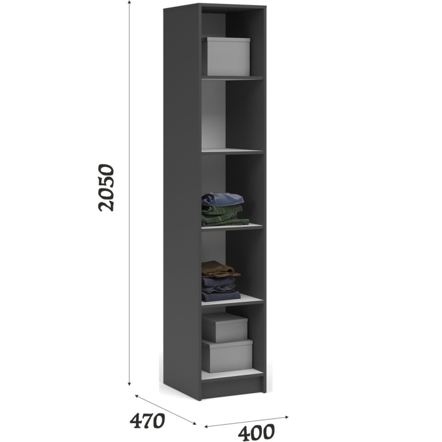 Шкаф «Чикаго» 1д Антрацит/Белый фото 7