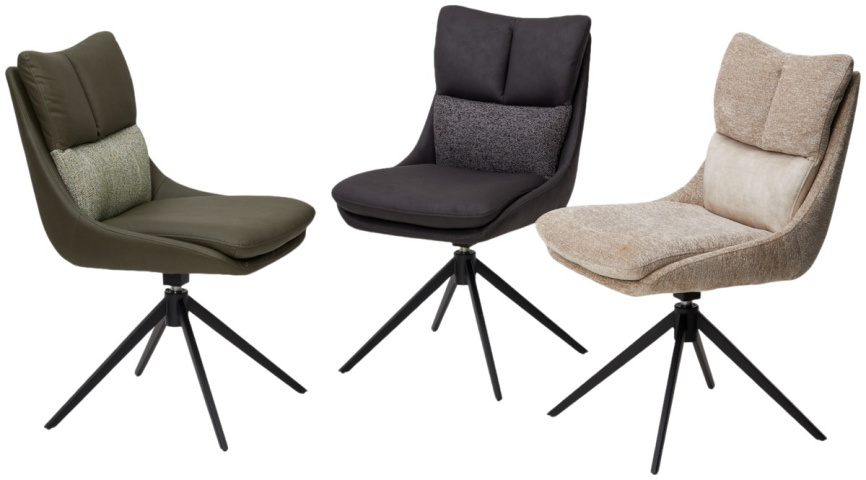 Стул LEROY 360 град. поворот Белый PICASSO 9306 букле / 7525-01 велюр / черный каркас, ®DISAUR фото 9