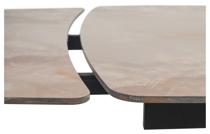 Стол РИВОЛИ (RIVOLI) 140 цвет АМБЕР ЖАДЕ (GLOSS AMBER JADE SOLID CERAMIC) / ЧЕРНЫЙ, ®DISAUR фото 4