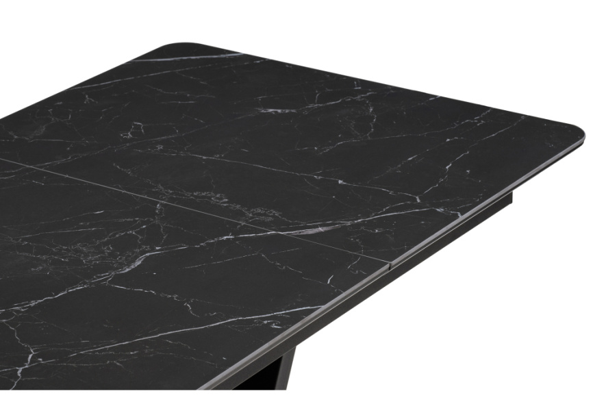 Керамический стол Бугун 120(160)х80х77 черный мрамор / черный фото 7
