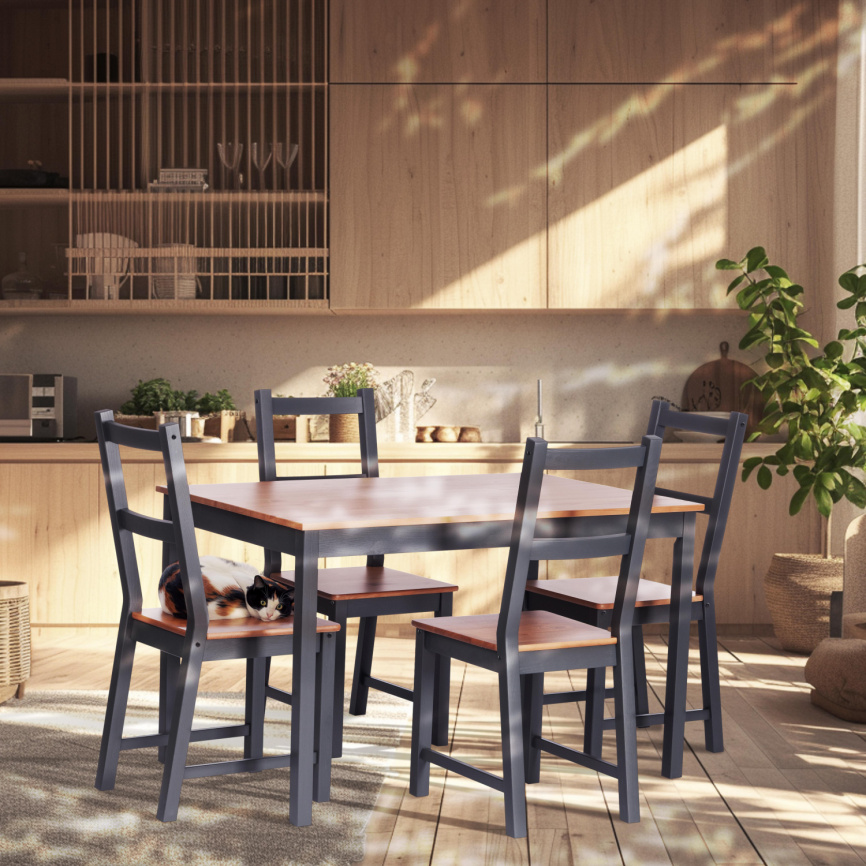 Стул Соната / Sonata chair массив сосны, 41х50х95 см, антик /графит фото 5