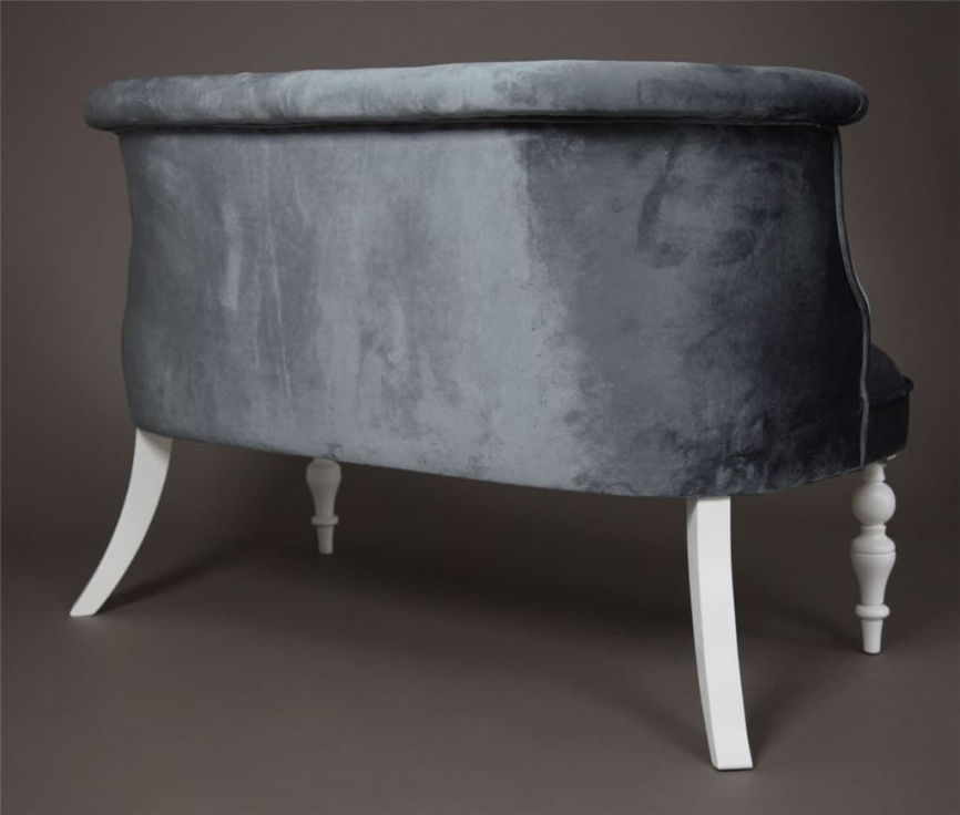 Диван Бархат (эмаль белая / 25 - грязно-голубой) фото 4