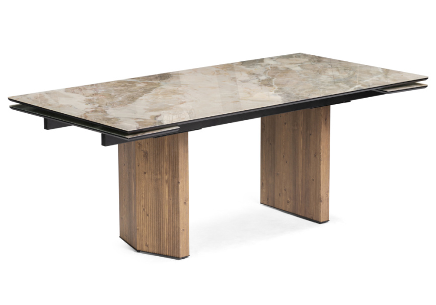 Стол стеклянный Монерон 200(260)х100х77 каталония / орех кантри фото 1