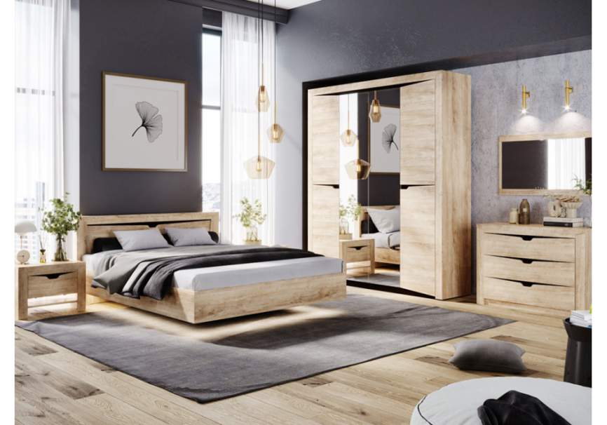 Кровать Магантия 160х200 с ПМ парящая дуб баррик фото 13