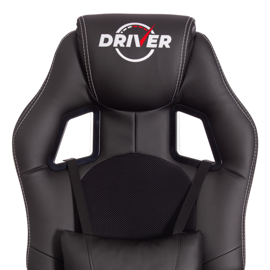 Кресло Драйвер/Driver (22) кож/зам/ткань, черный/черный , 36-6/TW-11 фото 7