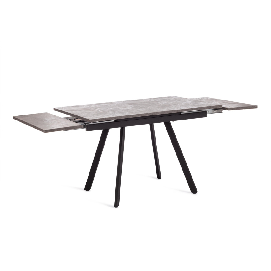 Стол обеденный раздвижной Виго/Vigo ЛДСП/HPL/металл, 120-180х80х75см, мрамор чёрный/чёрный фото 3