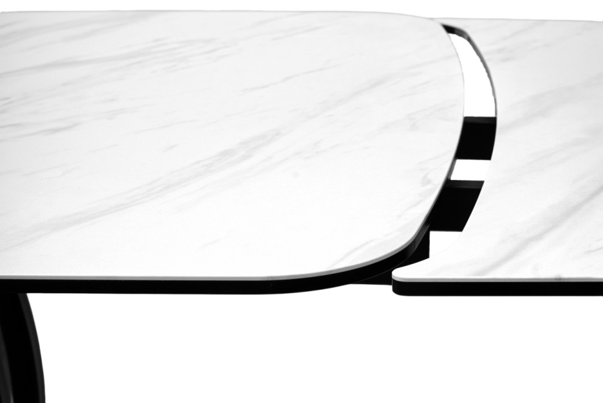 Стол MATERA 160 MARBLES KL-99 Белый мрамор матовый, итальянская керамика/ черный каркас, ®DISAUR фото 4