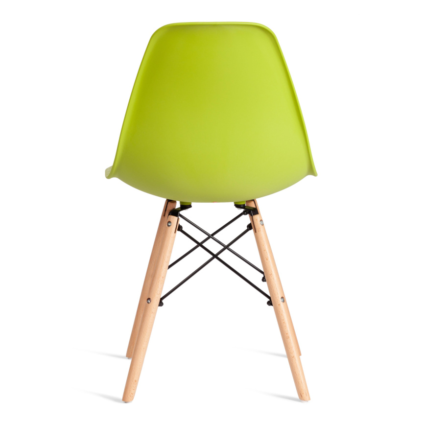 Стул CINDY (EAMES) (mod. 1801) дерево бук/металл/сиденье пластик, 45x51x82 см, Olive (оливковый)  фото 4