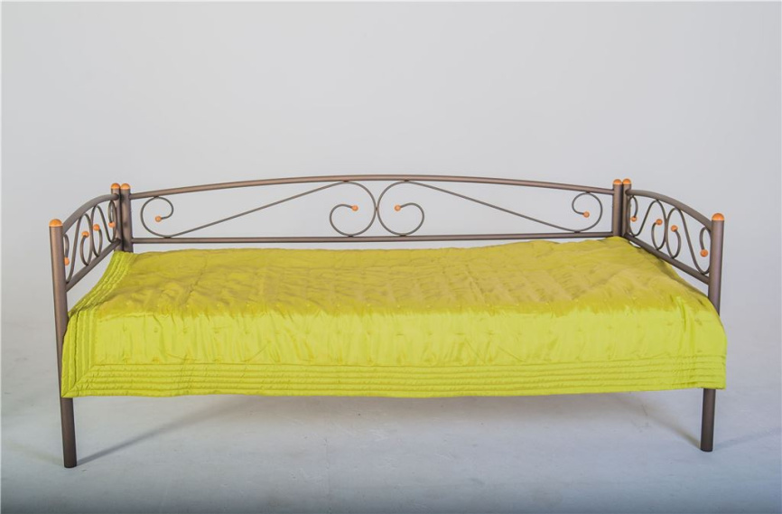 Кушетка Оптима Люкс (90х200/металлическое основание) Коричневый бархат фото 6