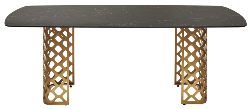 Стол CHIAVARI 220 KL-116 Черный мрамор матовый, итальянская керамика / бронзовый, ®DISAUR фото 6