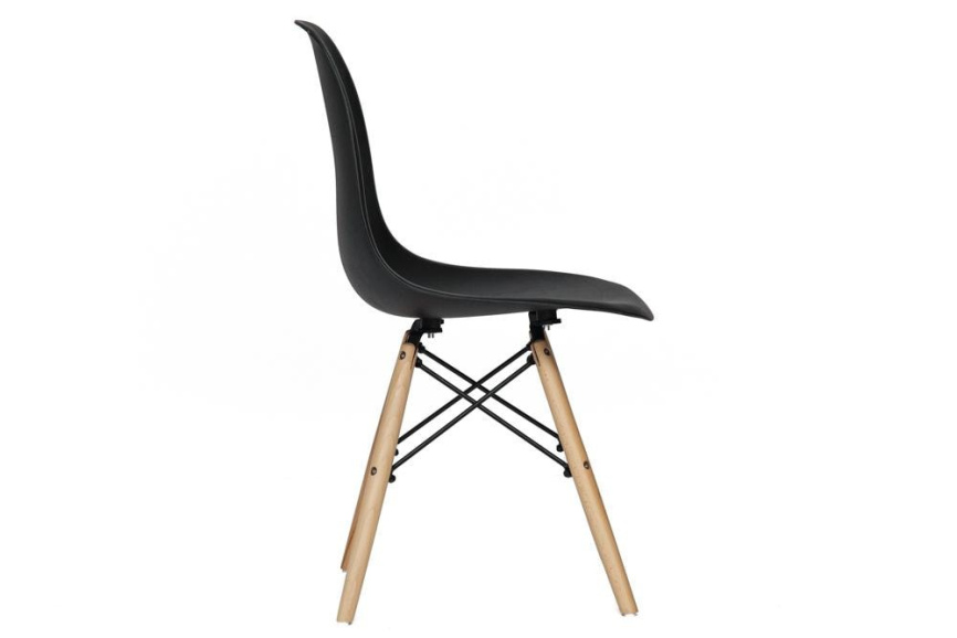 Стул CINDY (EAMES) (mod. 001) дерево бук/металл/сиденье пластик, 51x46x82см, черный/black фото 3