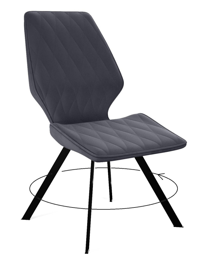 Стул DikLine 243 B28 ANTRACITE поворотный/ ножки черные фото 1