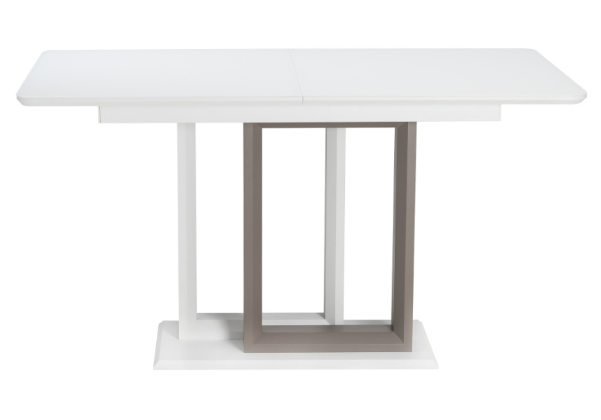 Стол стеклянный на тумбе Санса 140 белая шагрень / грей фото 3