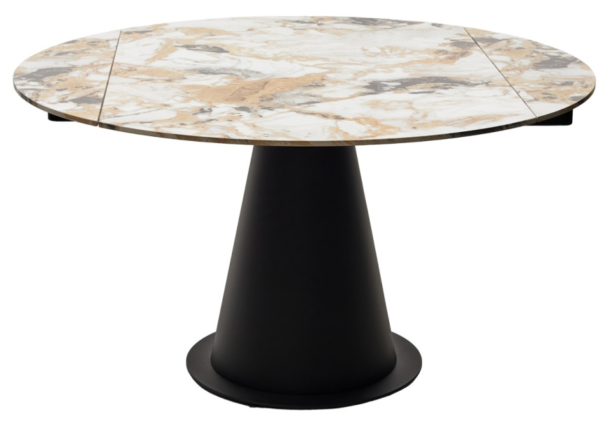 Стол TERAMO 135 GLOSS GRAND JADE SOLID CERAMIC, керамика, поворотн.механизм / Черный каркас, ®DISAUR фото 1