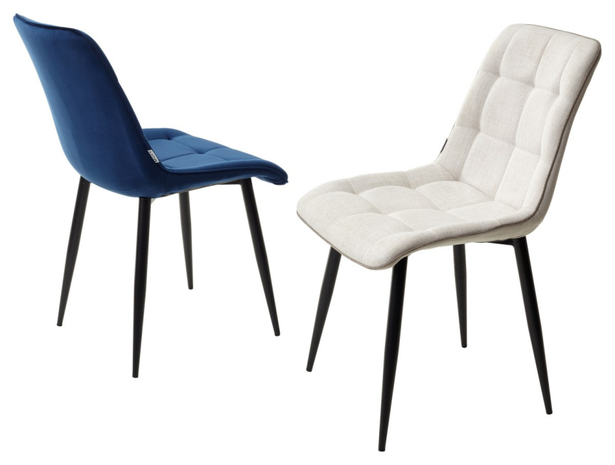 Стул CHIC HE622-01/ HE622-05 топленое молоко, ткань/ черный каркас М-City фото 3