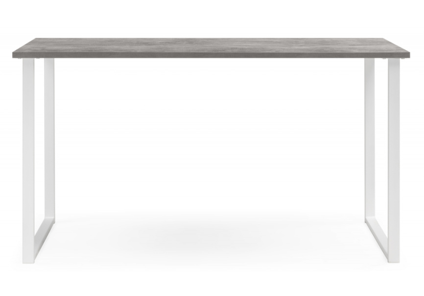 Стол деревянный Лиман 140 x 80 бетон светлый / белый матовый фото 2