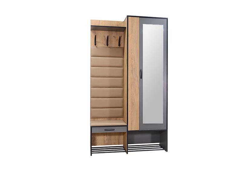 Прихожая Ольга Лофт 4, Дуб крафт золотой/Темно-серый фото 2