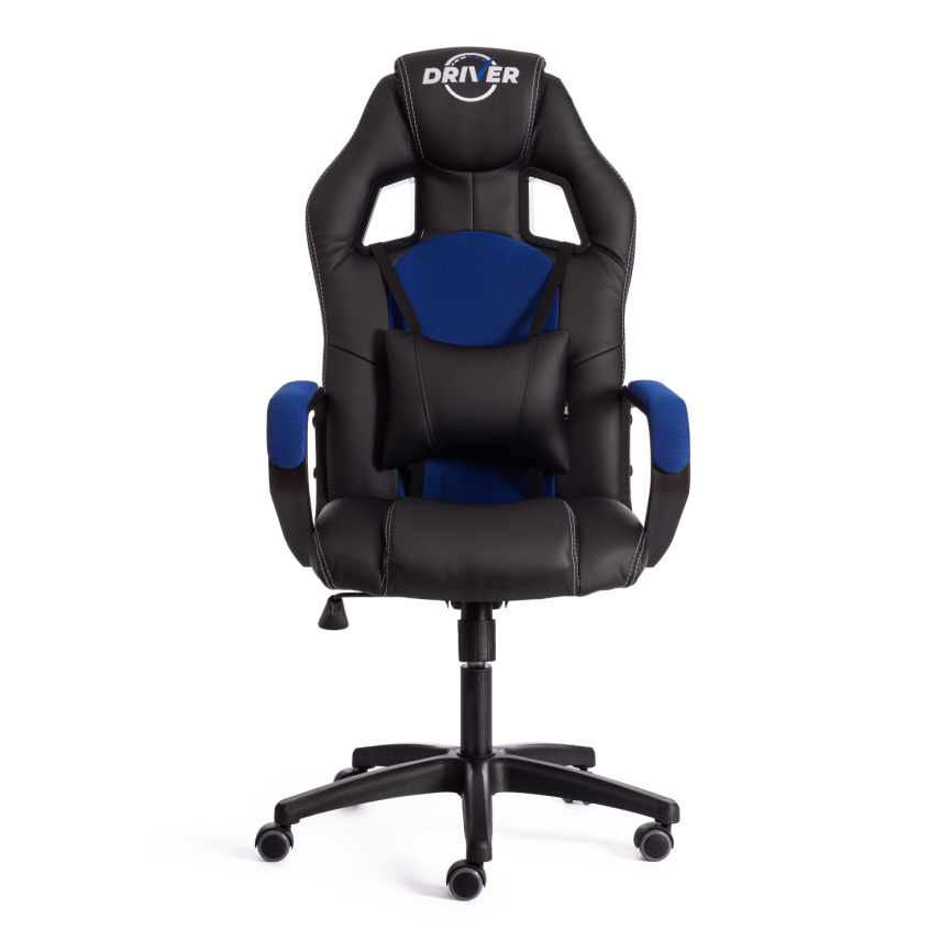 Кресло Драйвер/Driver (22) кож/зам/ткань, черный/синий, 36-6/TW-10 фото 5