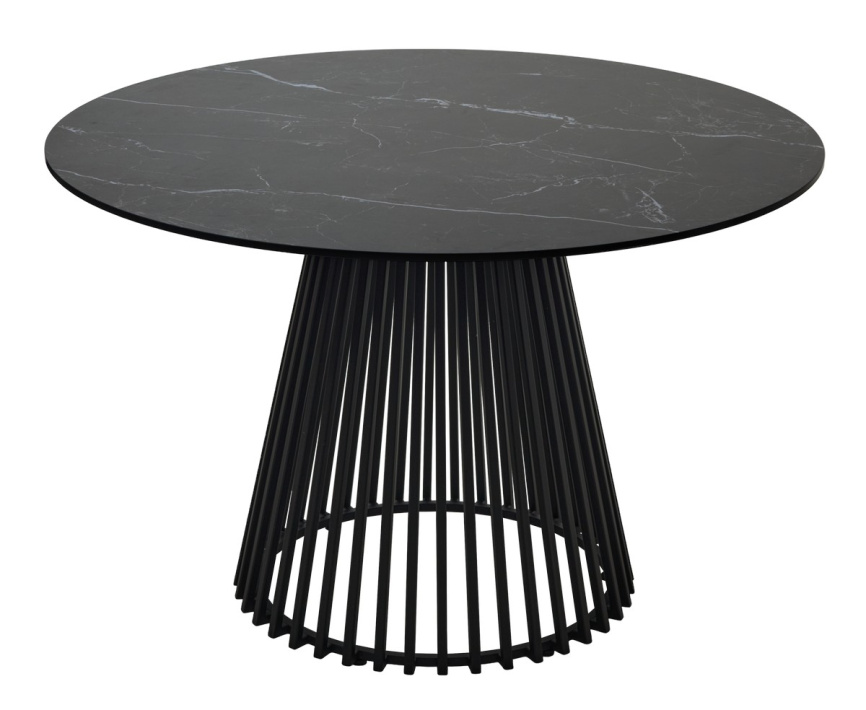 Стол ТЕРНИ (TERNI) 120 ЧЕРНЫЙ МРАМОР (MATT BLACK MARBLE SOLID CERAMIC), керамика/ ЧЕРНЫЙ, ®DISAUR фото 2