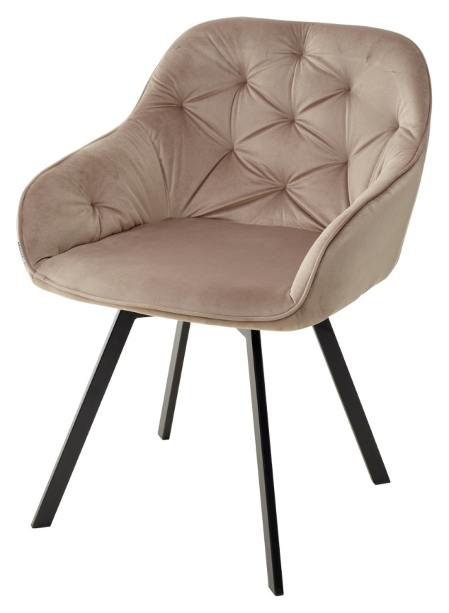 Стул GALE 360 град. поворот. BLUVEL-40 BEIGE, велюр/ черный каркас, М-City фото 1