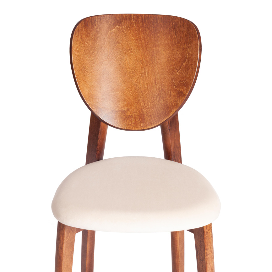 Стул Диамант/Diamante мягкое сиденье бук, 42х42х85см, темный орех (тобако), ткань тенерифе крем фото 6