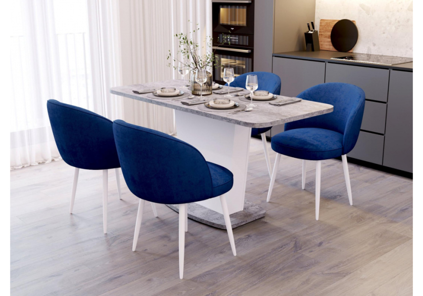 Стол деревянный Комфорт цемент светлый / белый фото 7