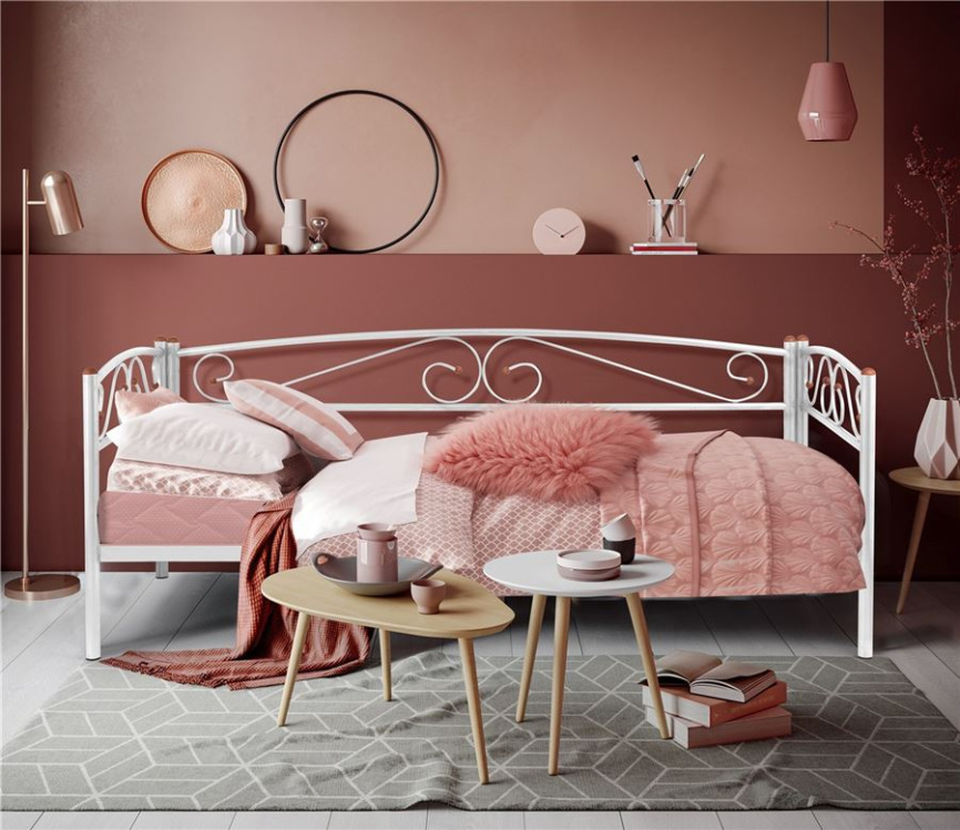 Кушетка Оптима Люкс (90х200/металлическое основание) Белый фото 2